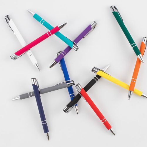 Ручка шариковая Keskus Soft Touch, темно-синяя